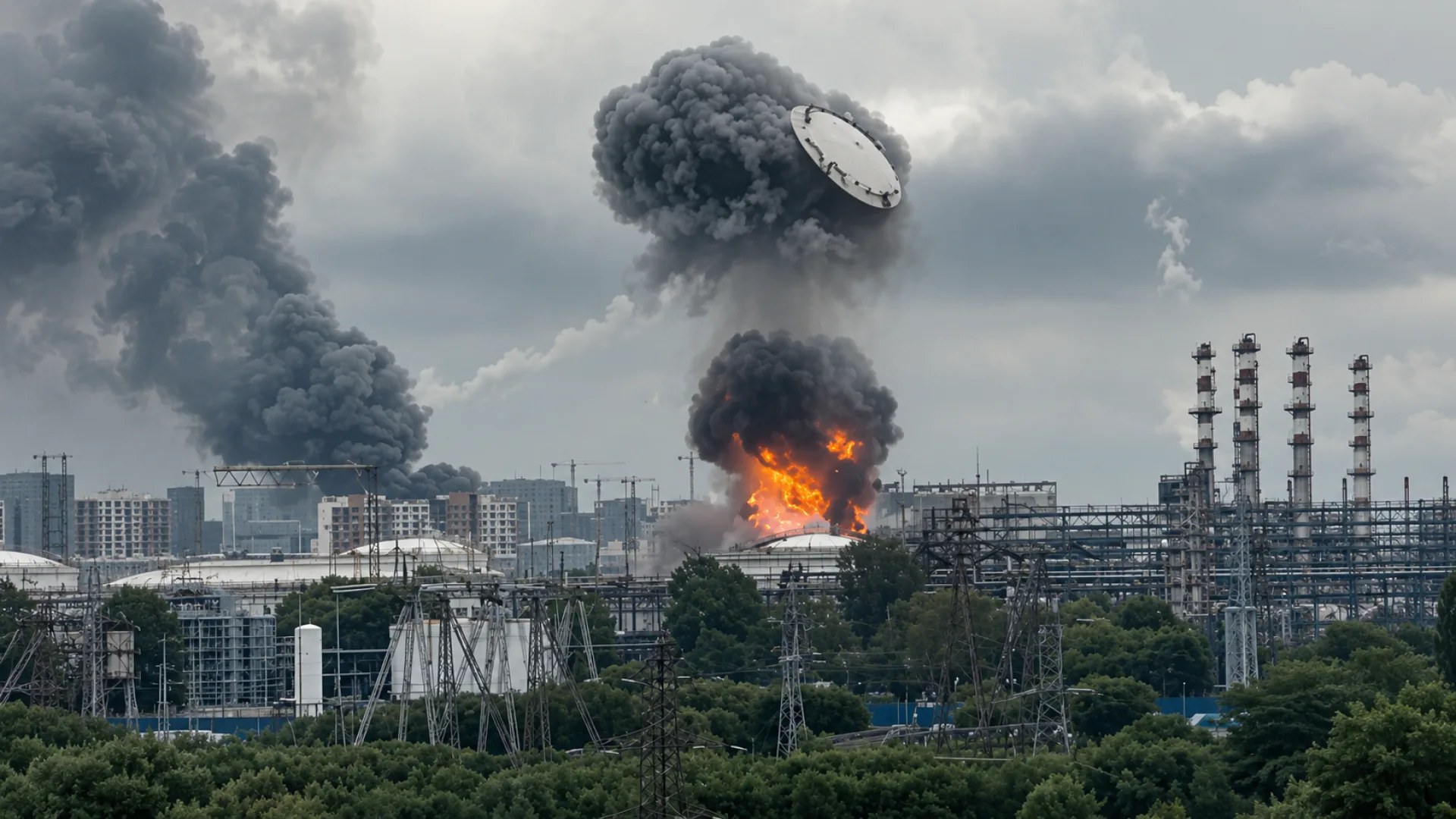 Массовая атака беспилотников на Московский нефтеперерабатывающий завод и её последствия