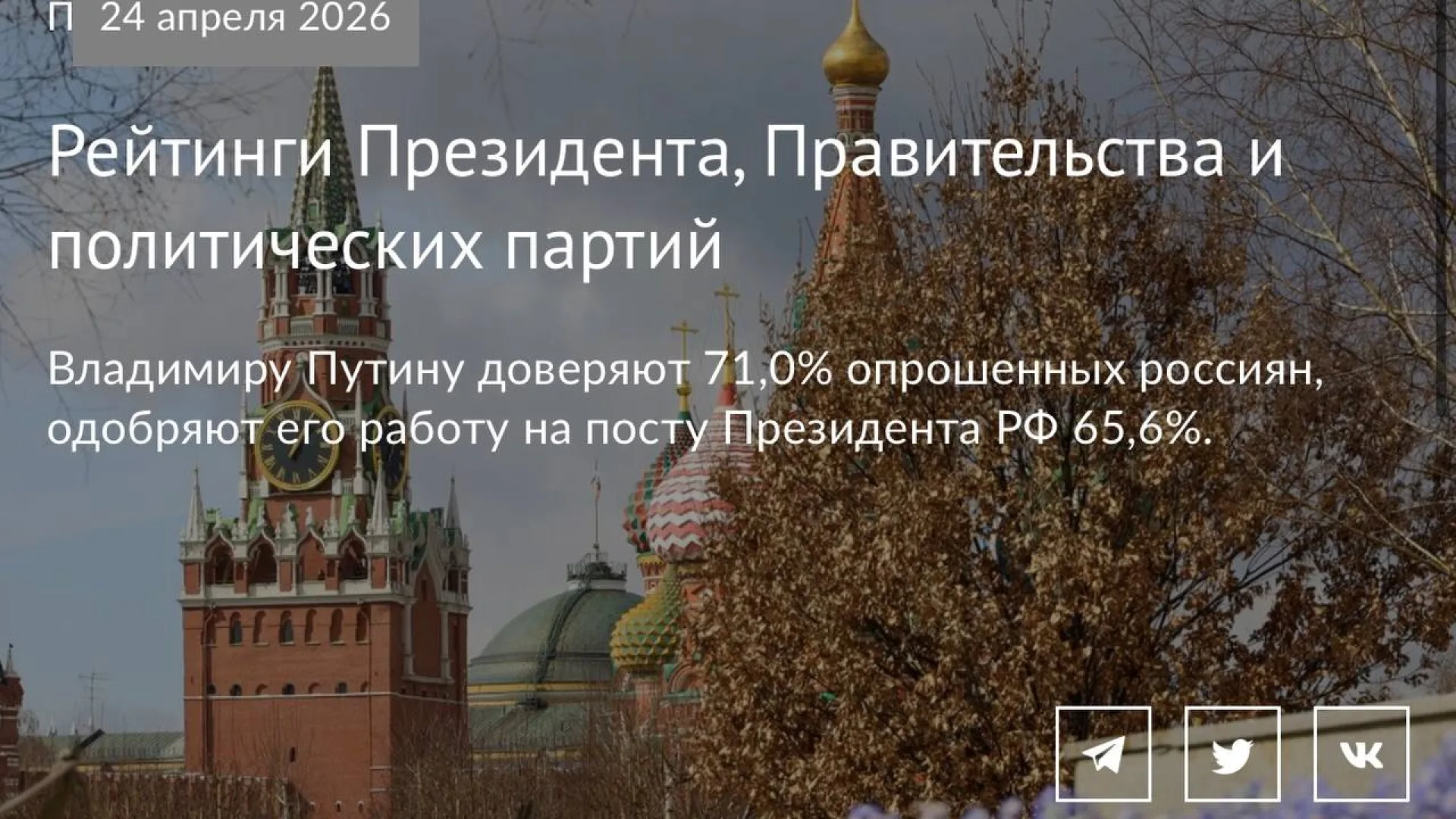 ВЦИОМ внезапно прекратил публикацию рейтингов президента после семи недель падения доверия