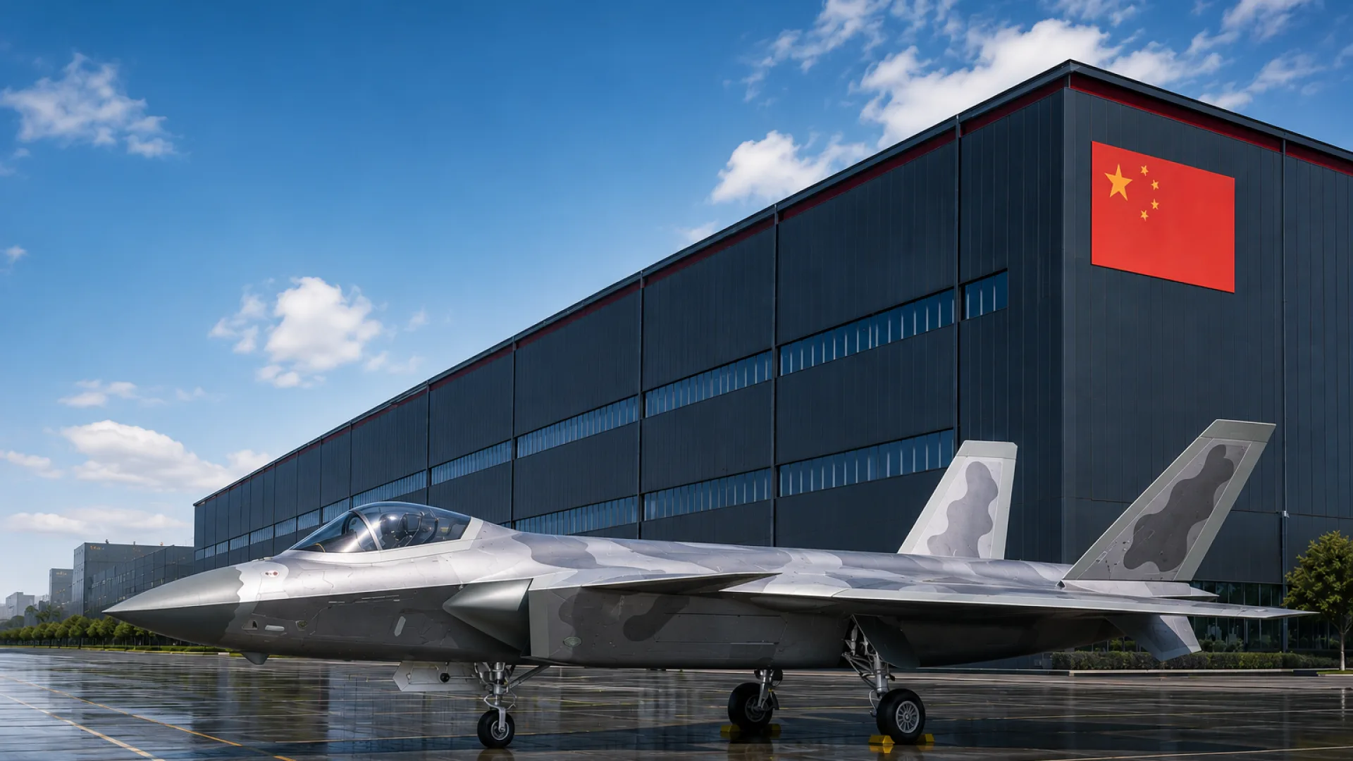 Китайские роботы-сборщики истребителей J-20 удвоили эффективность производства в темноте