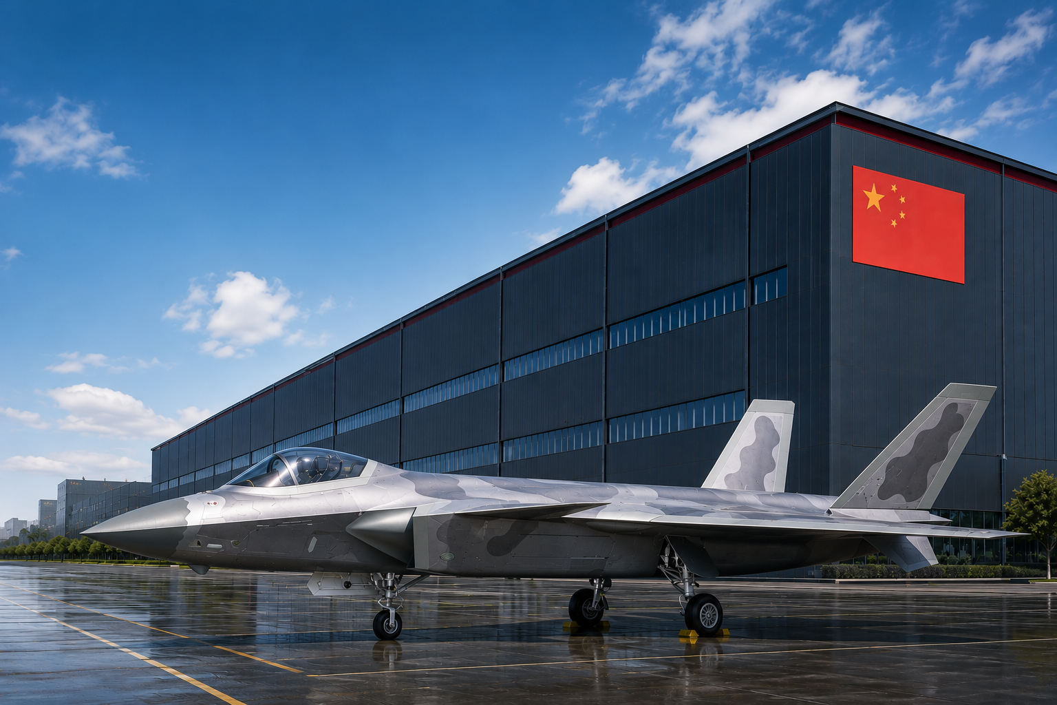 Китайские роботы-сборщики истребителей J-20 удвоили эффективность производства в темноте