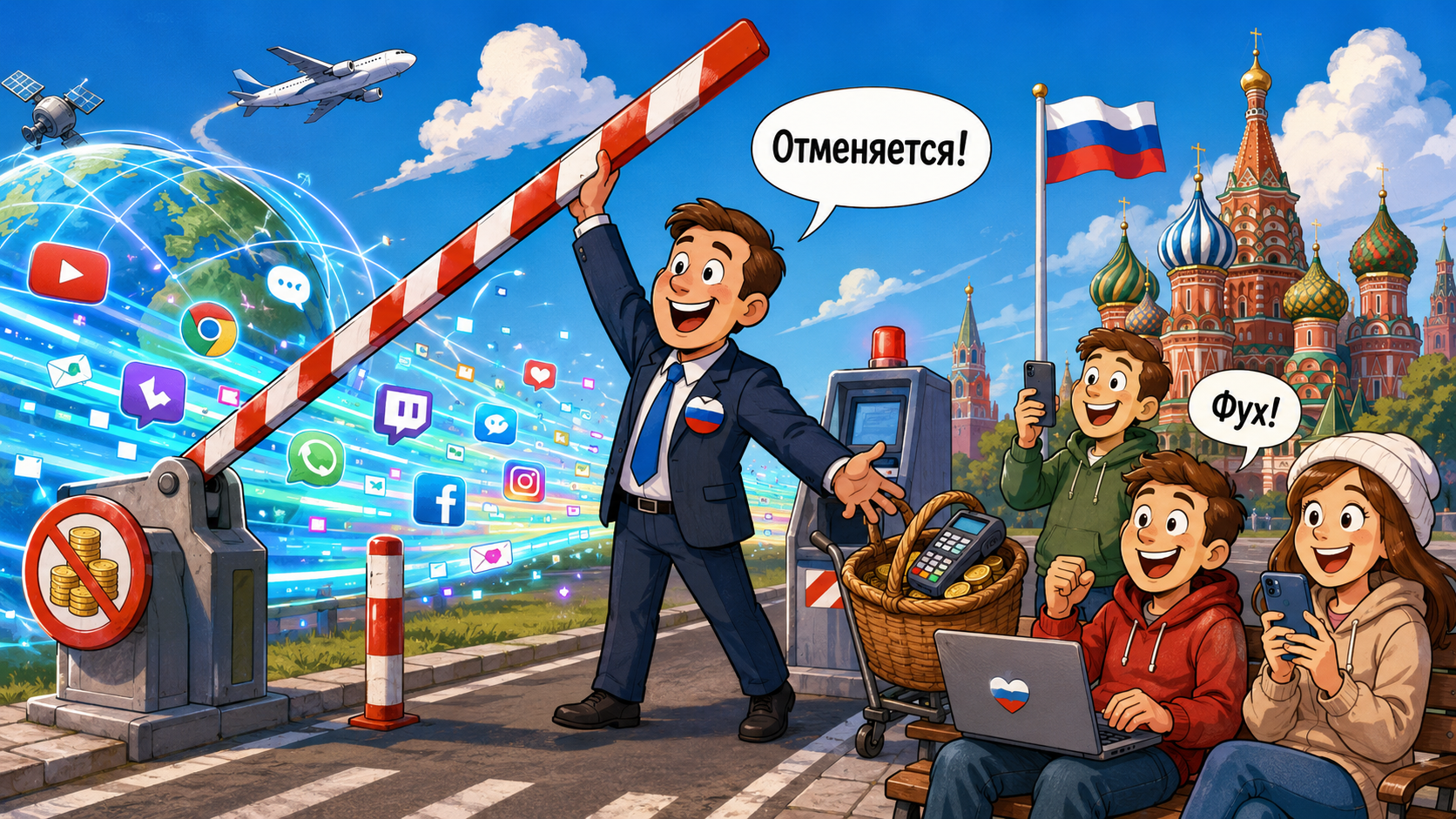 В России передумали вводить плату за иностранный интернет-трафик