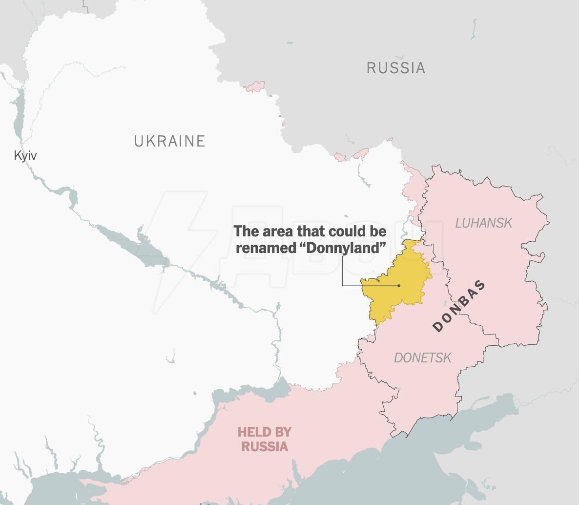 Украина предложила США переименовать часть Донбасса в «Доннилэнд» в честь Трампа — The New York Times

Предложение выдвинула украинская делегация на переговорах с США.