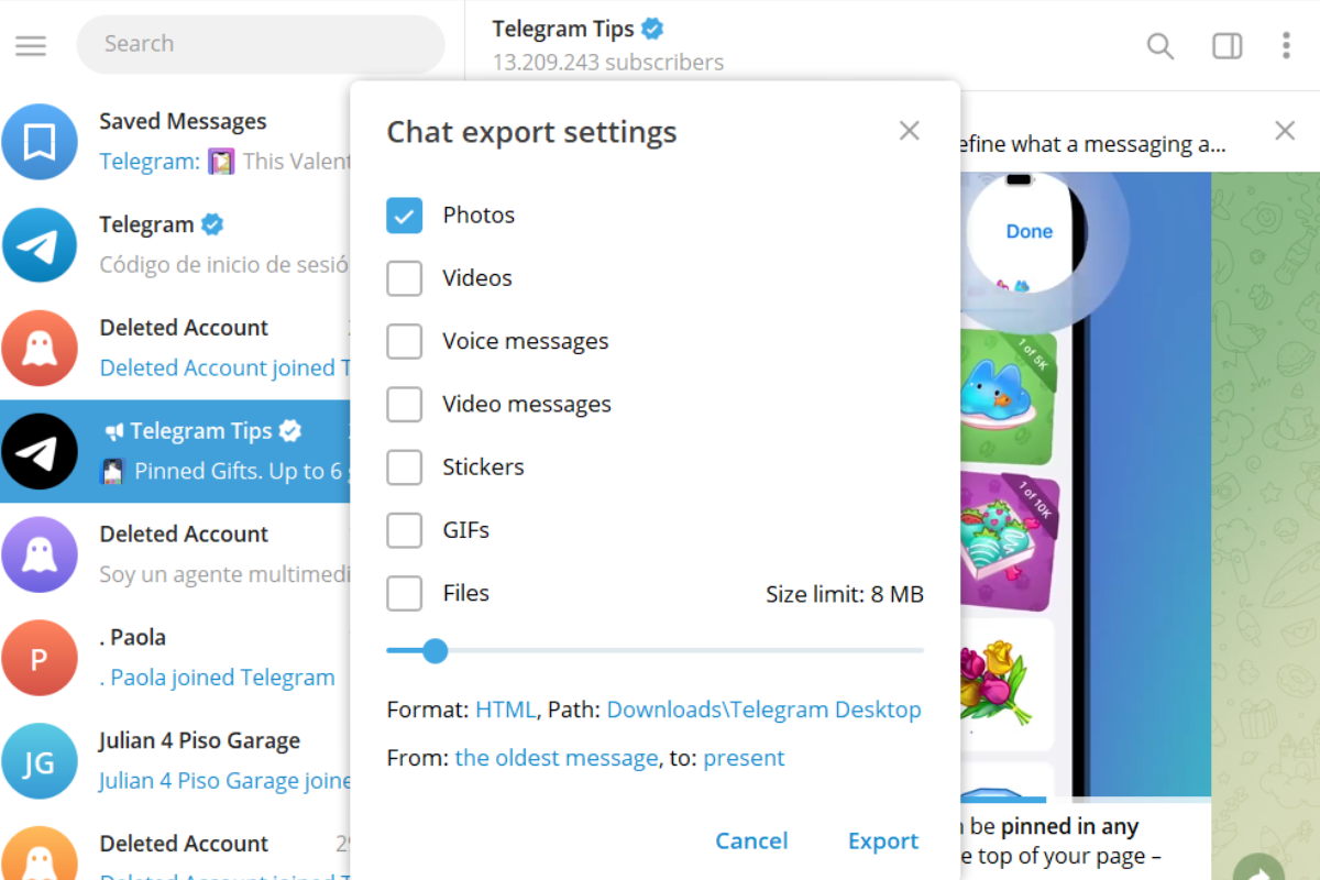 Telegram (native)